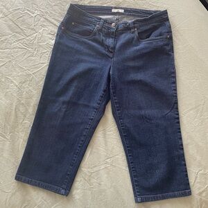 Eileen Fisher Indigo Blue Denim Cropped Capri Jeans S